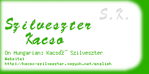 szilveszter kacso business card